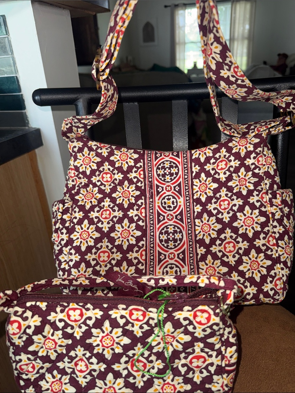 Vera Bradley Retired 2006 Medallion Print Shoulder Bag and Small Crossbody